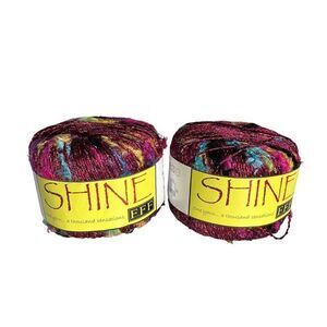 2  Filati FF SHINE #85 Burgundy Red DK‎ 50g Yarn Skein FFF Novelty Tufts Italy